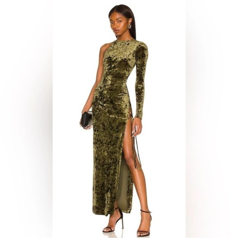 NWT Camila Coelho Gabriel Maxi Dress in Olive Green Size XS